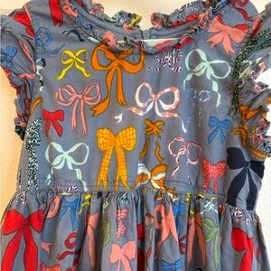 Pink Chicken Multicolor Bow Kids Dress